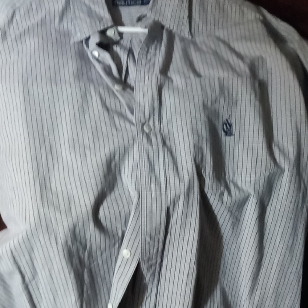 Nautica Men's Blue Striped Button Down Shirt